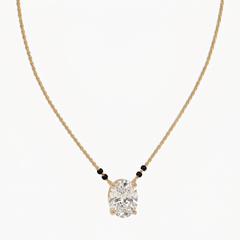 1Ct Oval Solitaire Modern Mangalsutra