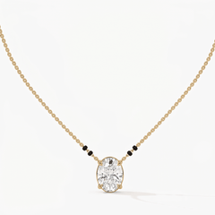 1Ct Oval Solitaire Modern Mangalsutra