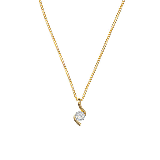 Waving Solitaire Pendant