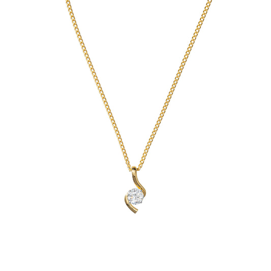 Waving Solitaire Pendant