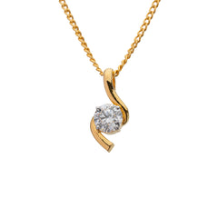 Waving Solitaire Pendant