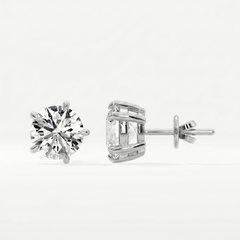 Round Solitaire Stud Earrings