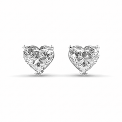 Heart Solitaire Stud Earrings