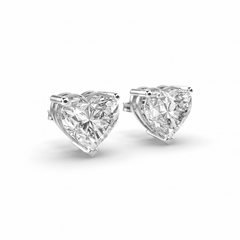 Heart Solitaire Stud Earrings