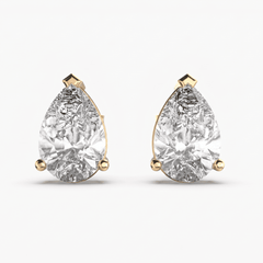 Pear Solitaire Stud Earrings
