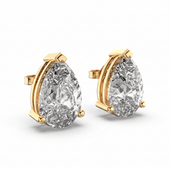 Pear Solitaire Stud Earrings