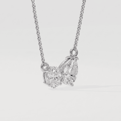 Pear-Oval Duo Solitaire Necklace