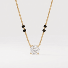 1Ct Round Solitaire Modern Mangalsutra