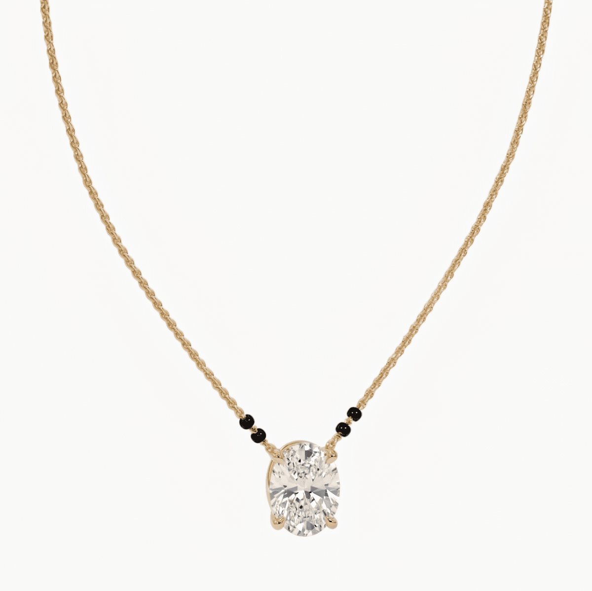 1Ct Oval Solitaire Modern Mangalsutra