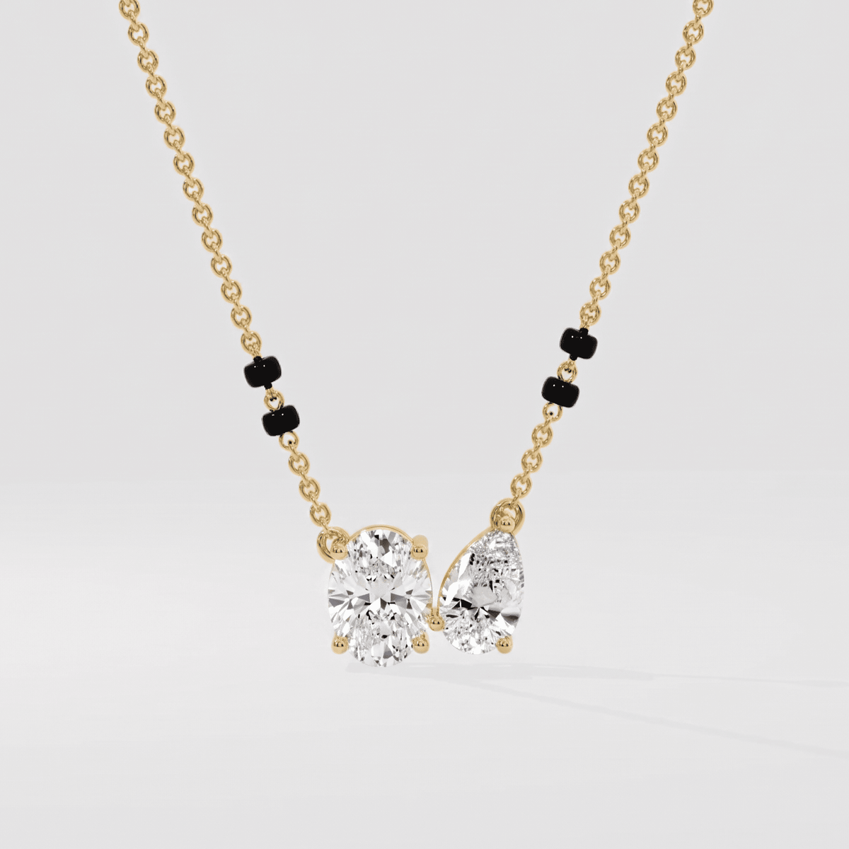 Oval-Pear Toi Et Moi Modern Mangalsutra