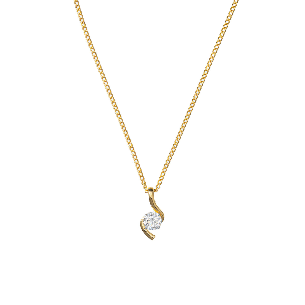 Waving Solitaire Pendant