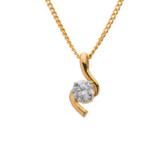 Waving Solitaire Pendant