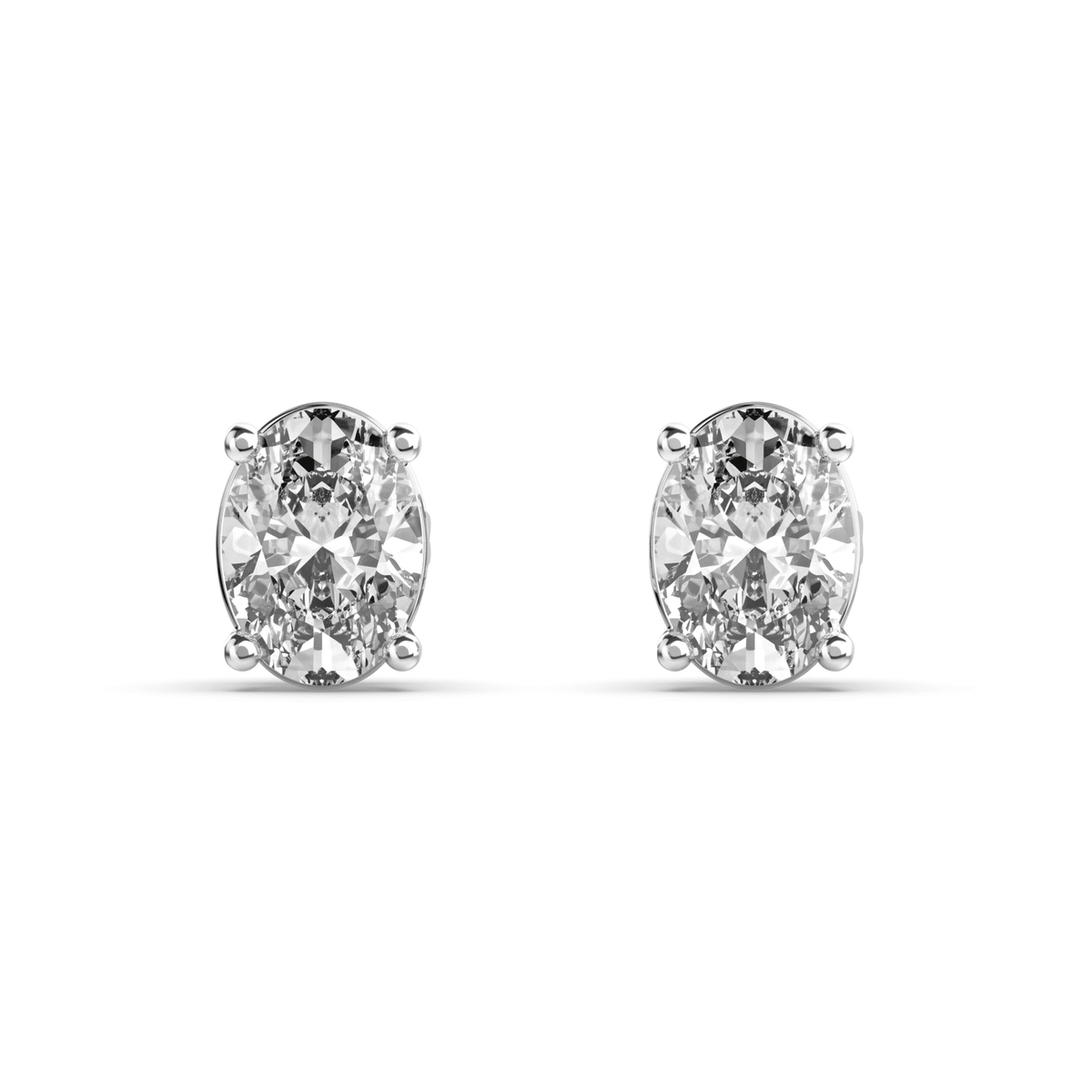 Oval Solitaire Stud Earrings