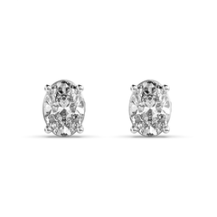 Oval Solitaire Stud Earrings