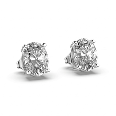 Oval Solitaire Stud Earrings
