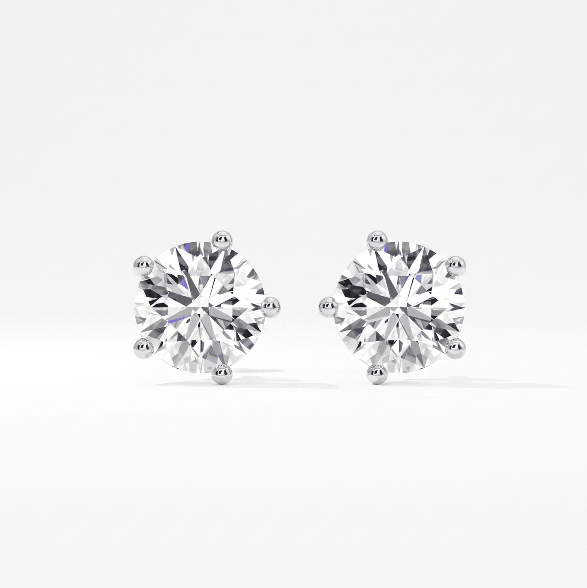 Round Solitaire Stud Earrings