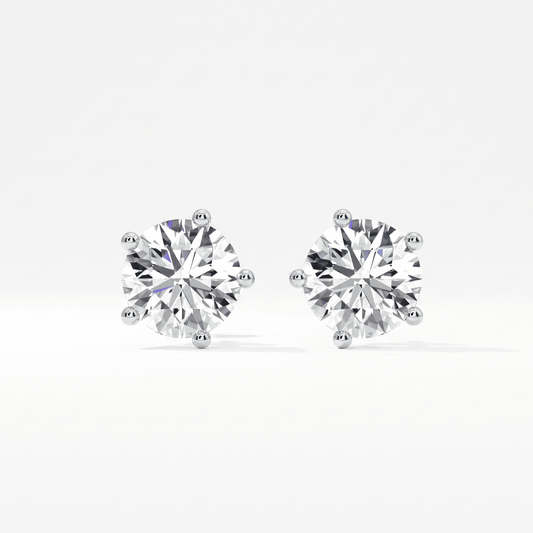 Round Solitaire Stud Earrings