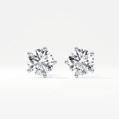 Round Solitaire Stud Earrings