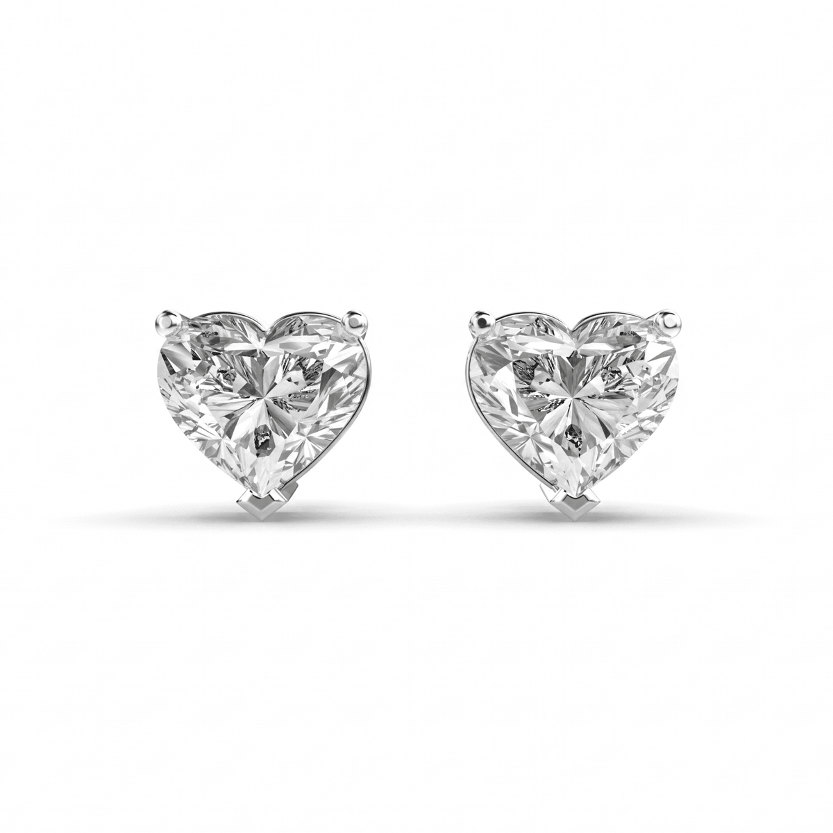 Heart Solitaire Stud Earrings