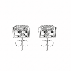 Heart Solitaire Stud Earrings