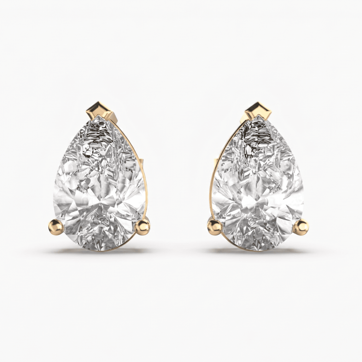 Pear Solitaire Stud Earrings