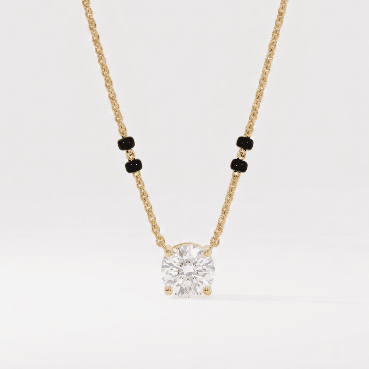 1Ct Round Solitaire Modern Mangalsutra