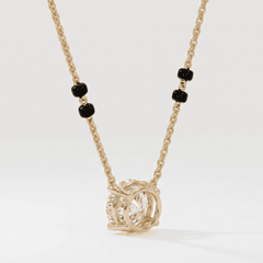 1Ct Round Solitaire Modern Mangalsutra