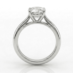 White Gold Round Cathedral Ring