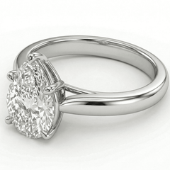 White Gold Pear Cathedral Ring