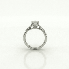 White Gold Pear Cathedral Ring