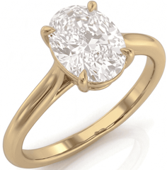 Yellow Gold Oval Cathedral Ring
