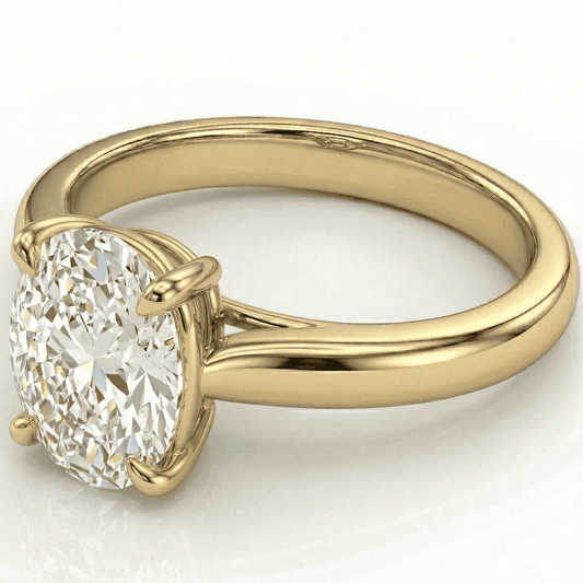 Yellow Gold Oval Cathedral Ring
