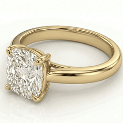 Yellow Gold Cushion Cathedral Ring