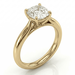 Yellow Gold Cushion Cathedral Ring