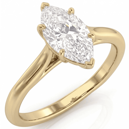 Yellow Gold Marquise Cathedral Ring
