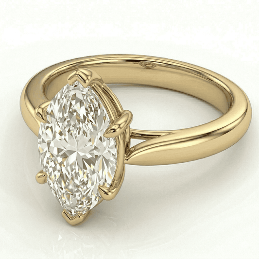 Yellow Gold Marquise Cathedral Ring