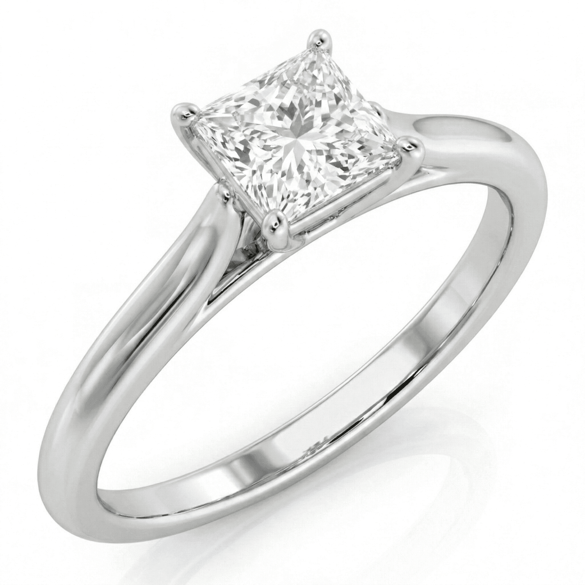 White Gold Princess Cathedral Ring