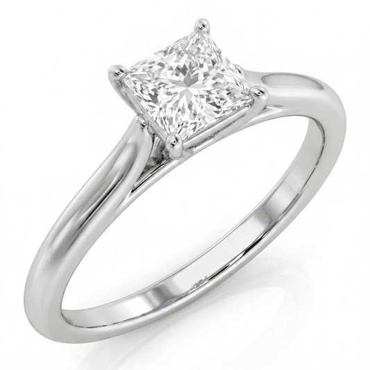 White Gold Princess Cathedral Ring