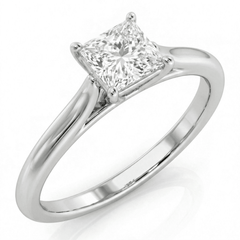White Gold Princess Cathedral Ring